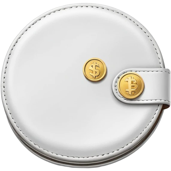 white wallet with a coin emoji