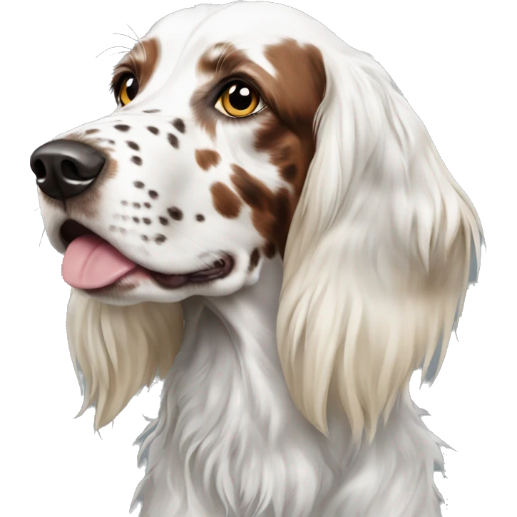 English setter with one spot around eye  emoji