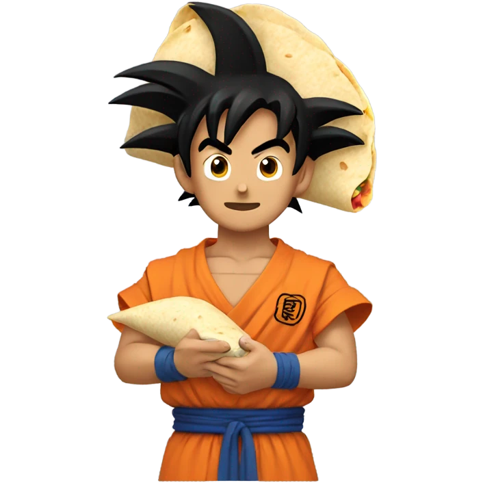 Goku holding a burrito emoji