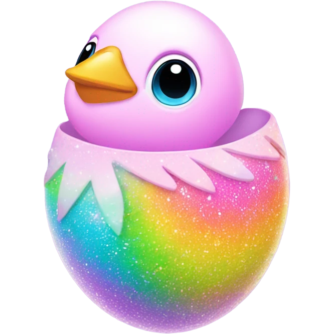 Lisa frank pastel sparkle easter egg chick emoji