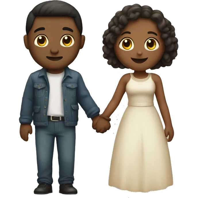 Cute couple holding hands emoji