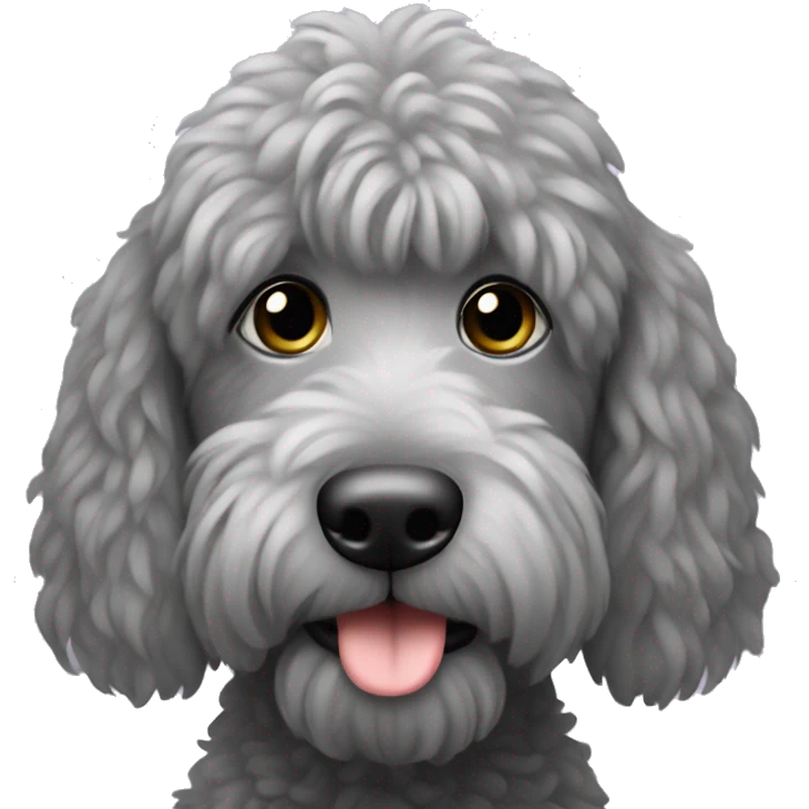 Black and grey double doodle  emoji