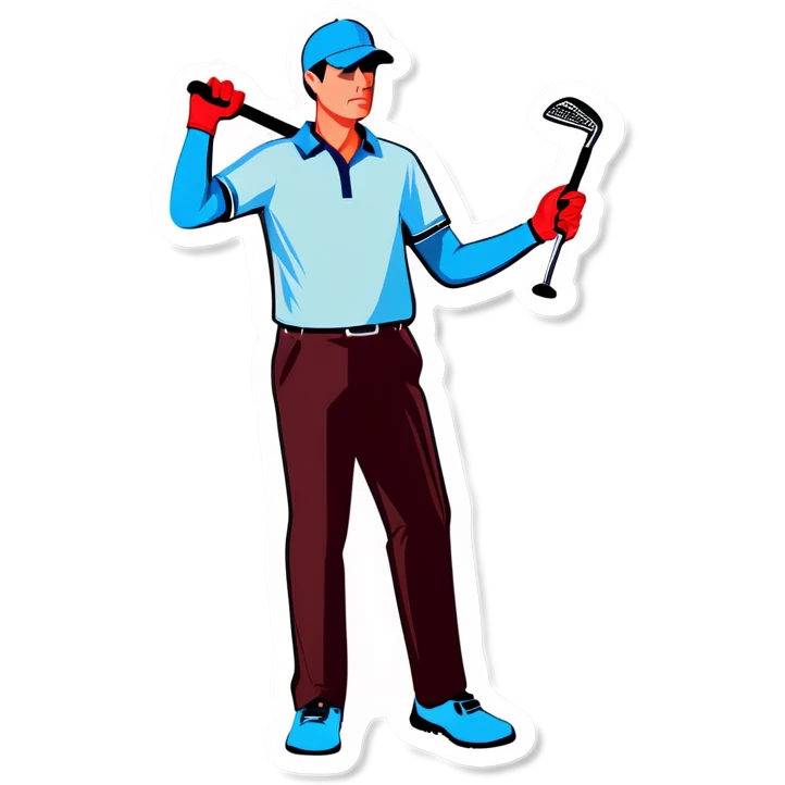 Man with broken golf clubs  emoji