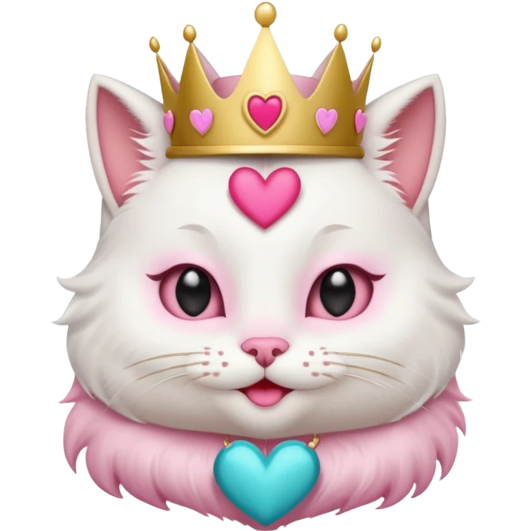 princess cat winking with a heart-shaped crown emoji