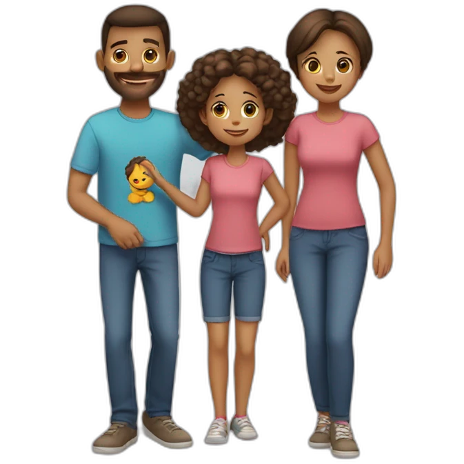 Familia con dos hijos emoji