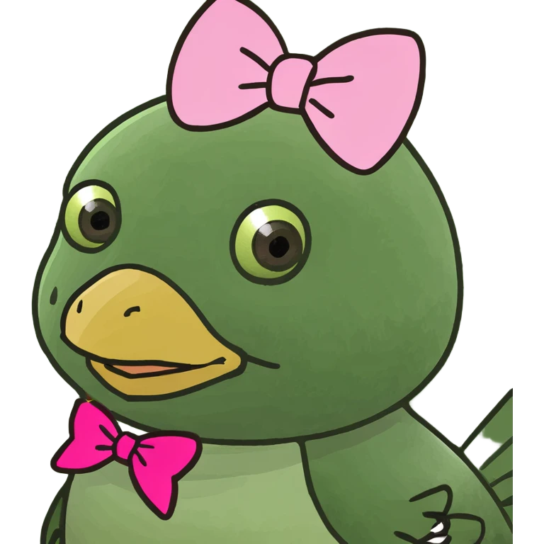 Pollito con lazo rosa en la cabeza  emoji