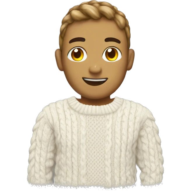 White cable knit sweater emoji