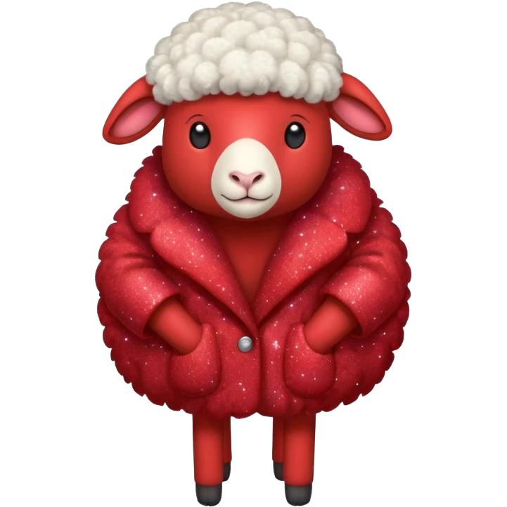 red glitter sheep emoji