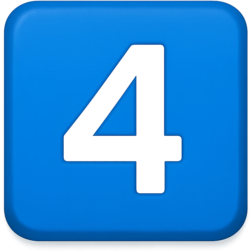 blue square emoji that says "4" emoji