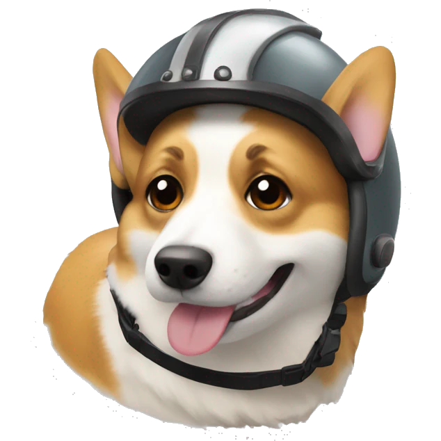 Corgi in helmet emoji
