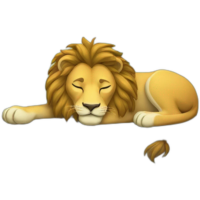 Sleeping lion in forest  emoji