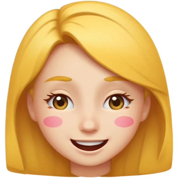 Girl winking with her left eye closed, happy face, emoji style emoji