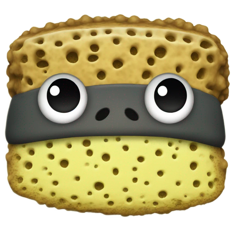 Sponge with suit and face emoji