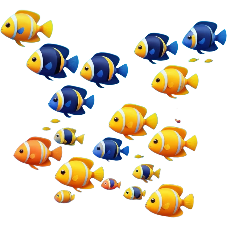 school of tropical fish emoji