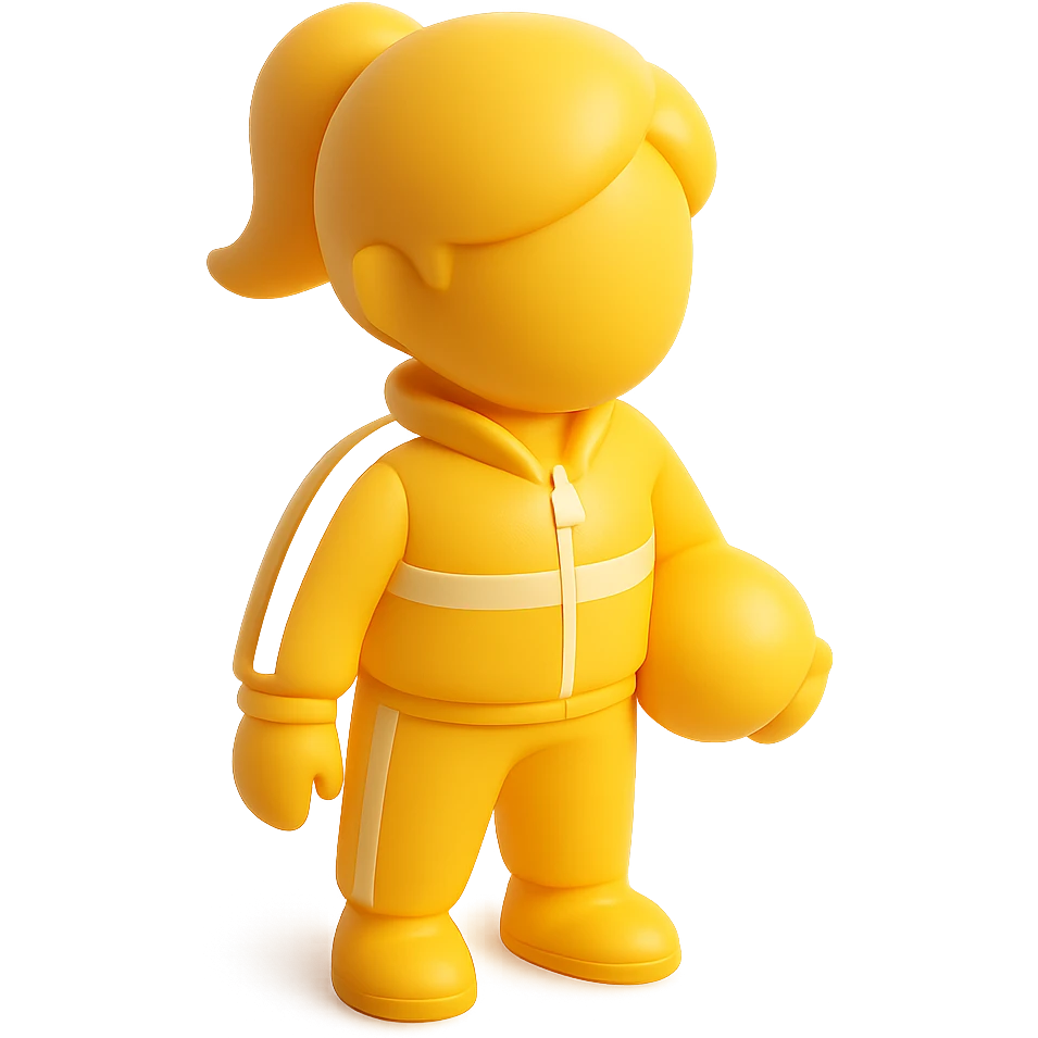 sport girl, wearing a yellow tracksuit emoji