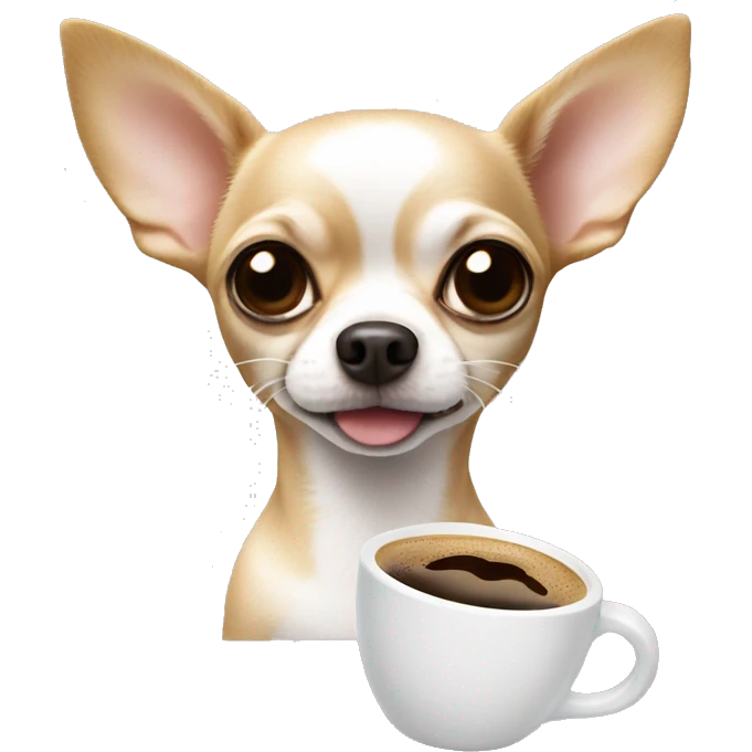 chihuahua with coffee that’s All White emoji
