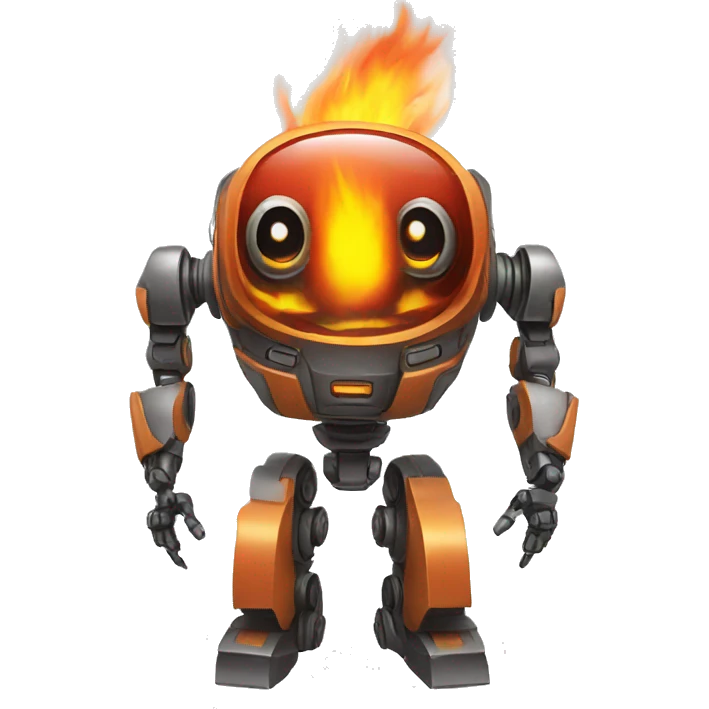 robot fiery emoji