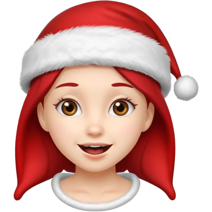 holiday girl mood wearing santa hat emoji