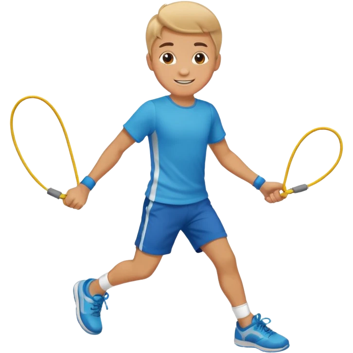 Boy with Skipping Rope on feet pose emoji