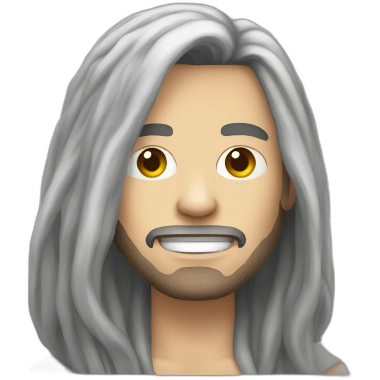 Drum maniac with long hair but partly bald emoji
