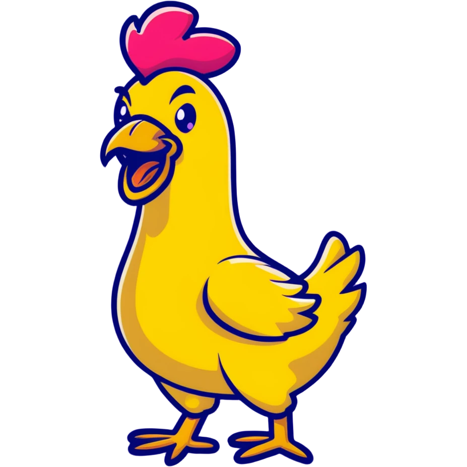 shouting long neck yellow chicken emoji