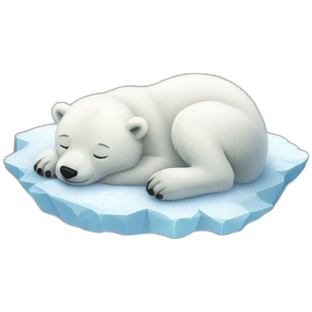 Baby polar bear sleeping landscape emoji