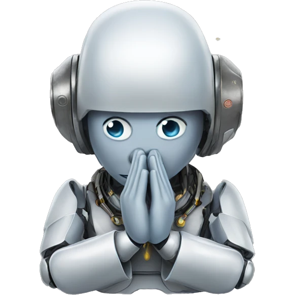 robot Praying hands with halo on head emoji
