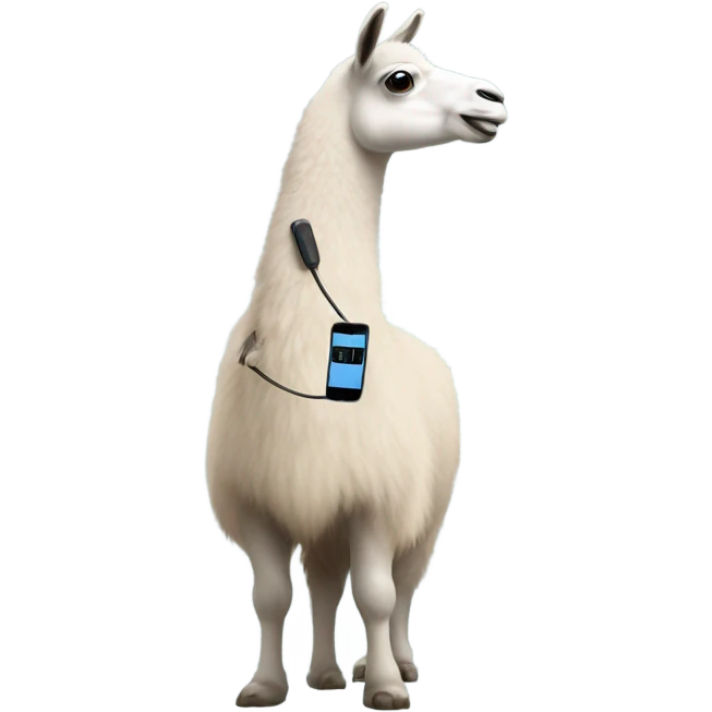 lama talking on the phone emoji
