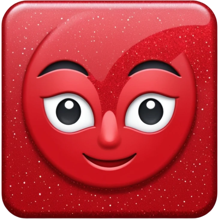 red glitter paper emoji