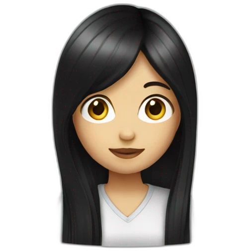 Long Black straight hair girl photographer emoji
