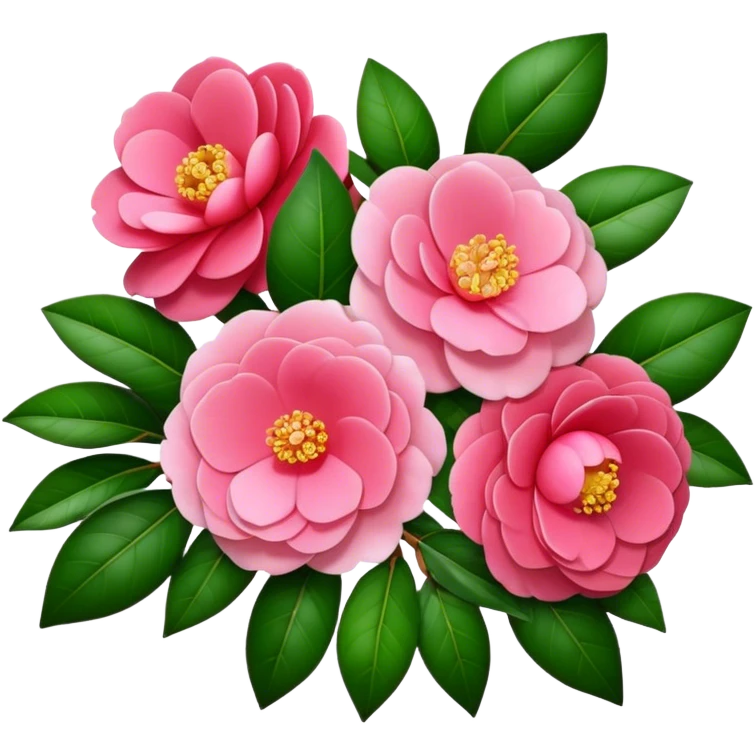 super big bouquet Camellia flower, stem, leaf emoji