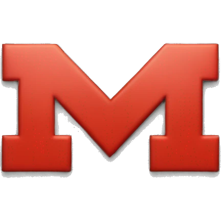 The university of Michigan logo with a big red x  emoji
