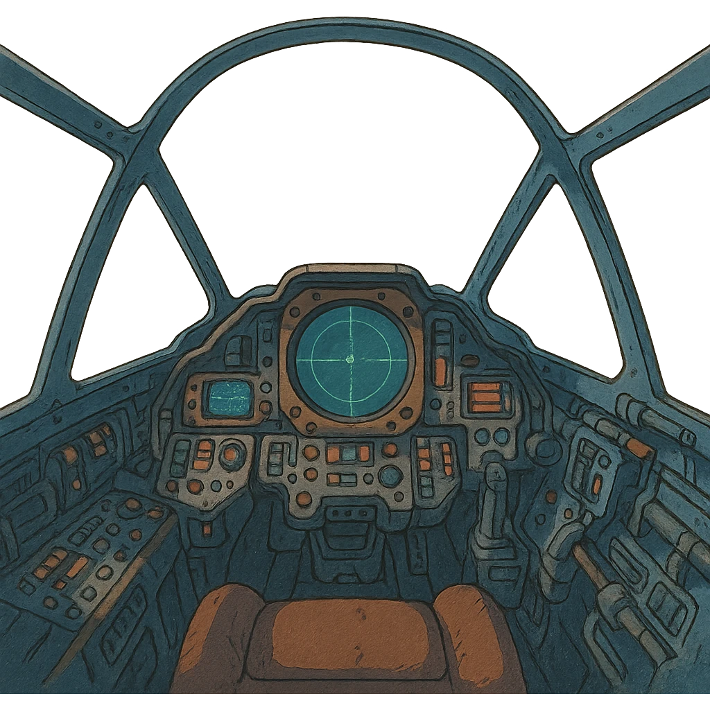 the inside of a spacefighter cockpit emoji