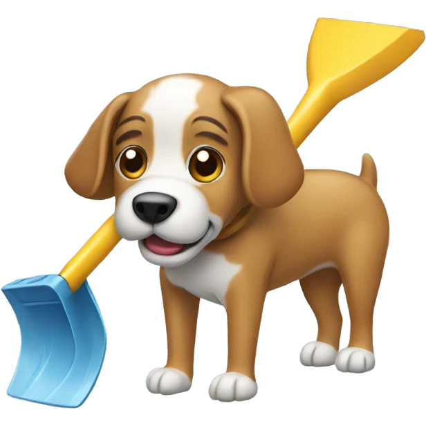 Dog with snow shovel emoji