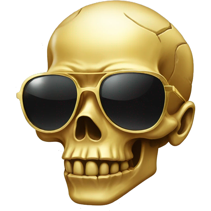Golden Skull with sunglasses emoji