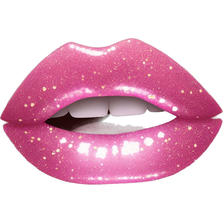 Pink ombre lip gloss with glitter  emoji
