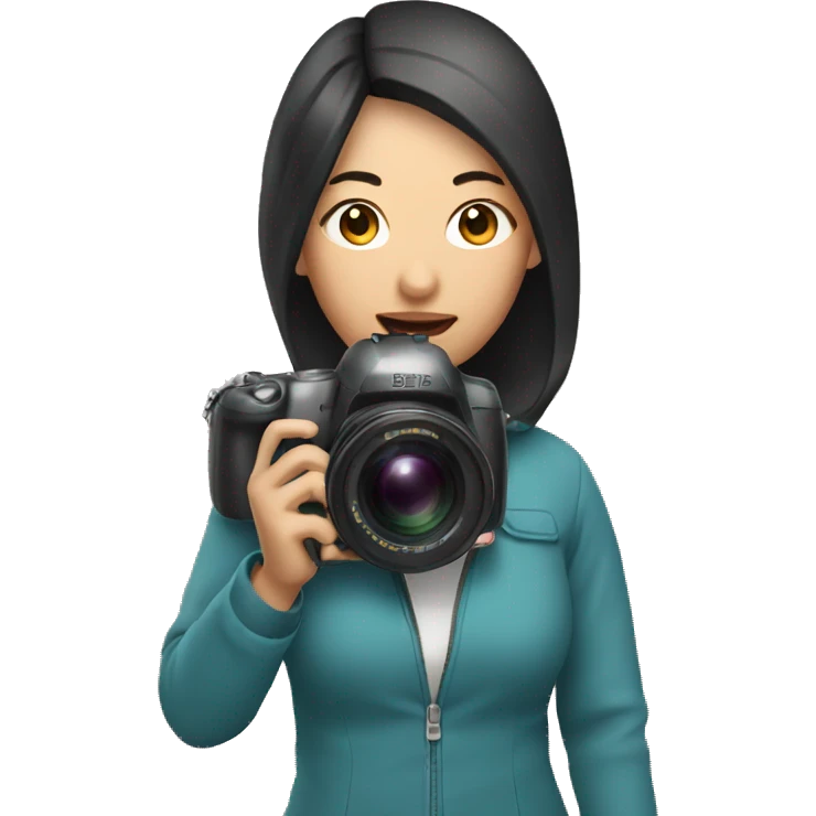 asian woman holding a camera emoji