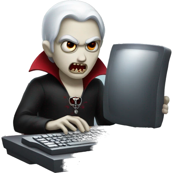vampire with a computer emoji