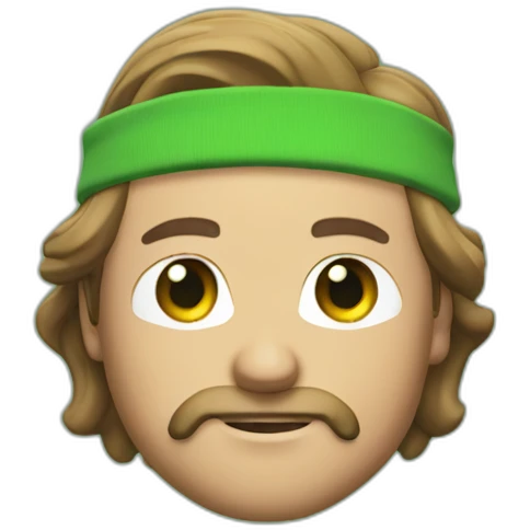 chuck noris with a green headband and eyes that shoot lasers emoji