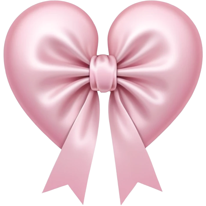 white heart with light pink ribbon bow emoji