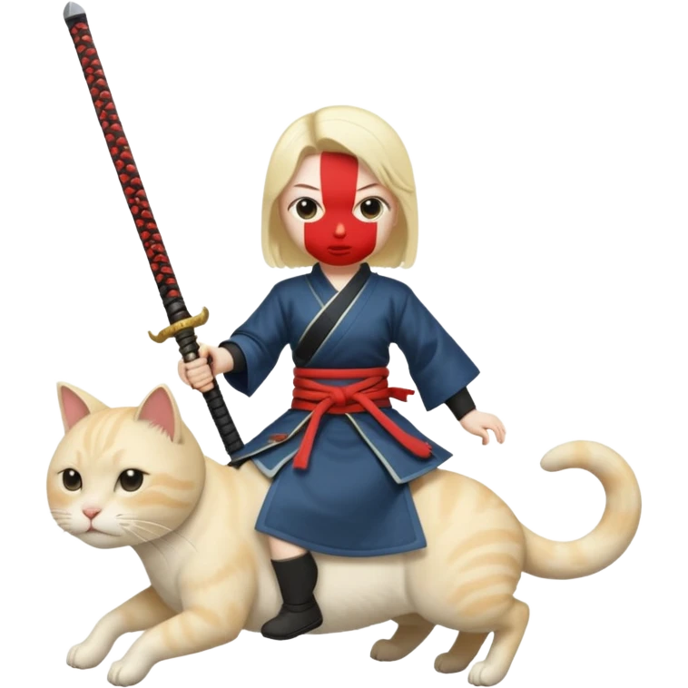 A penis holding a samurai sword riding a pussy emoji