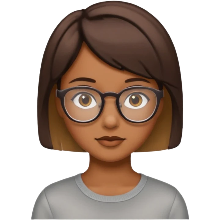 Tan girl short hair glasses emoji