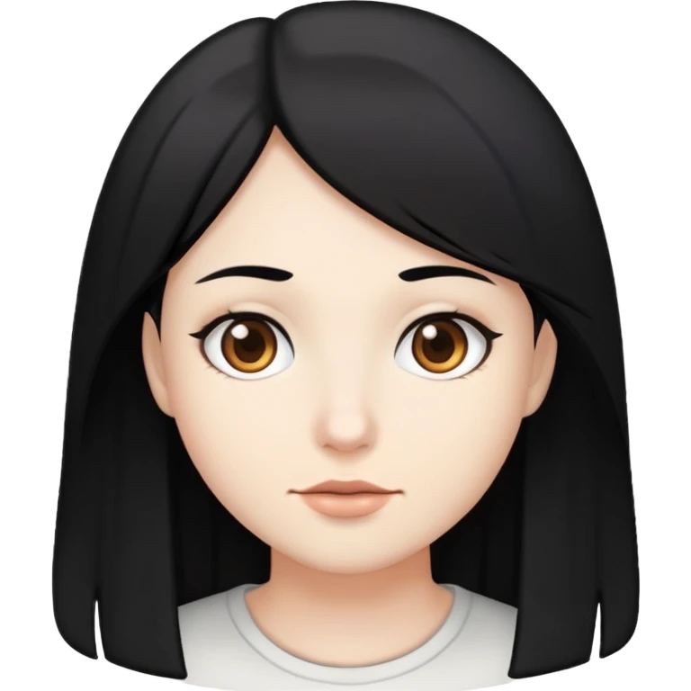 Peli negra, blanca, ojos marrones  emoji