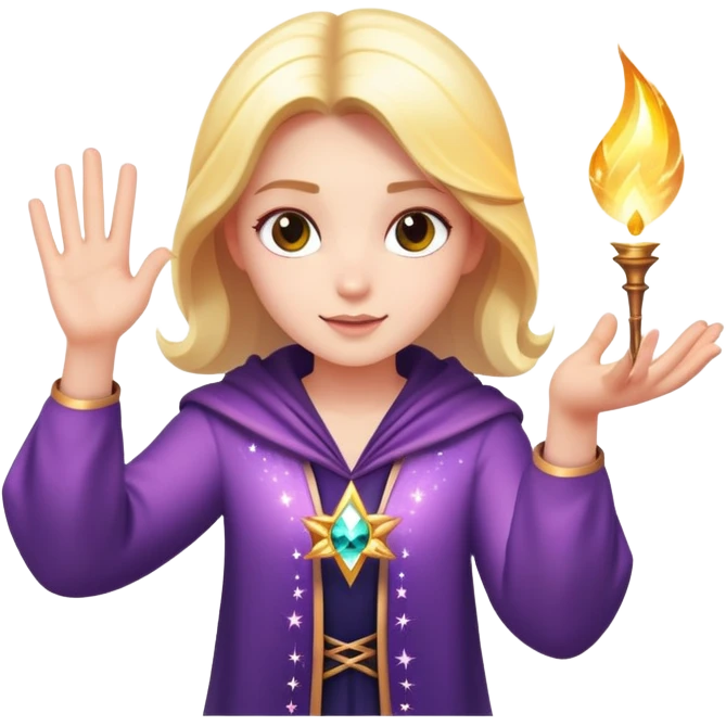 character casting a magic spell with sparkles and magic effects emoji