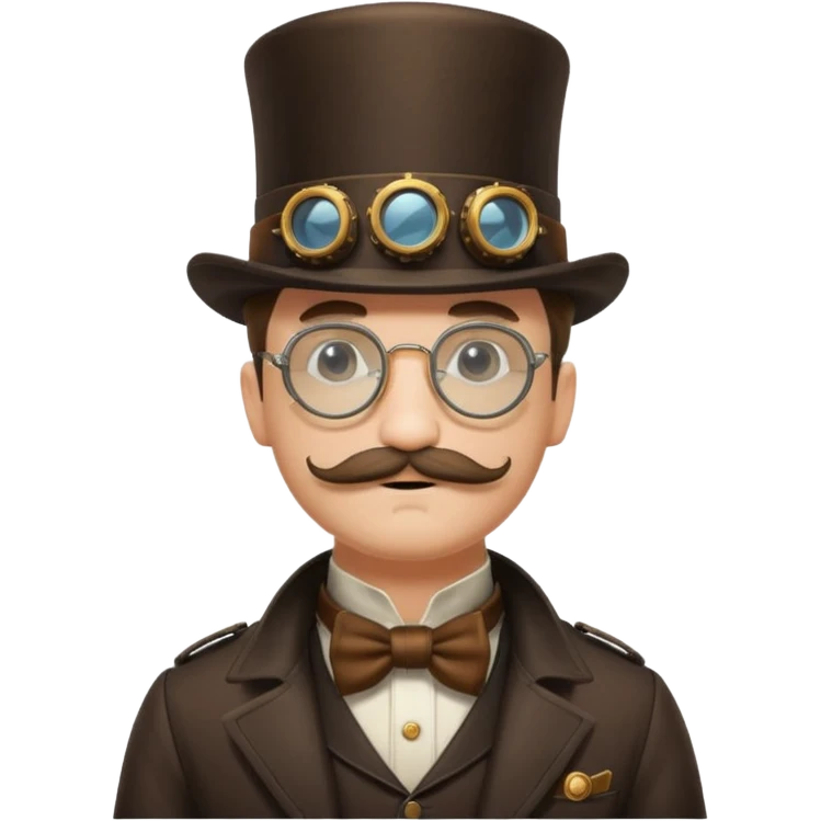 Стим панк джентльмен в круглых очках авиаторах emoji