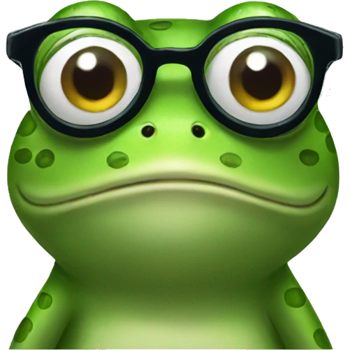 Frog emoji that look like nerd  emoji