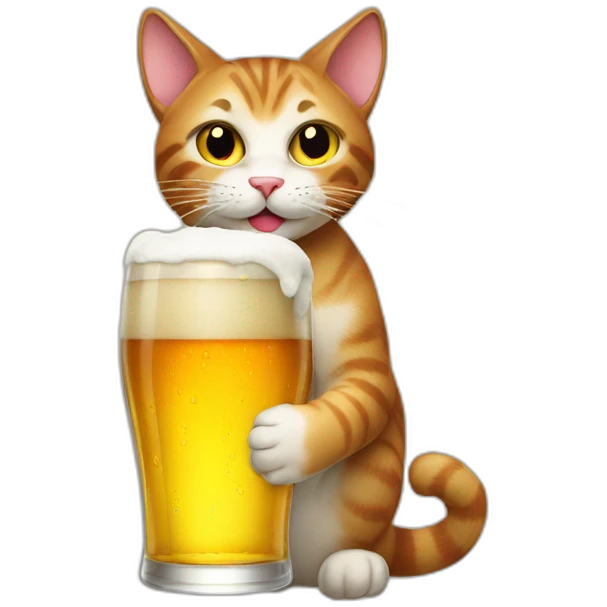 Cat drink beer emoji