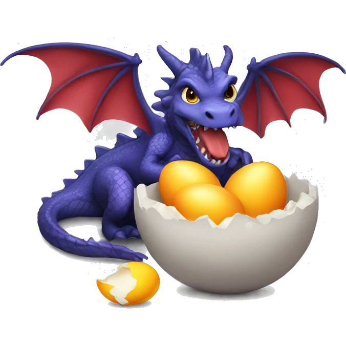 Dragon eating eggs emoji