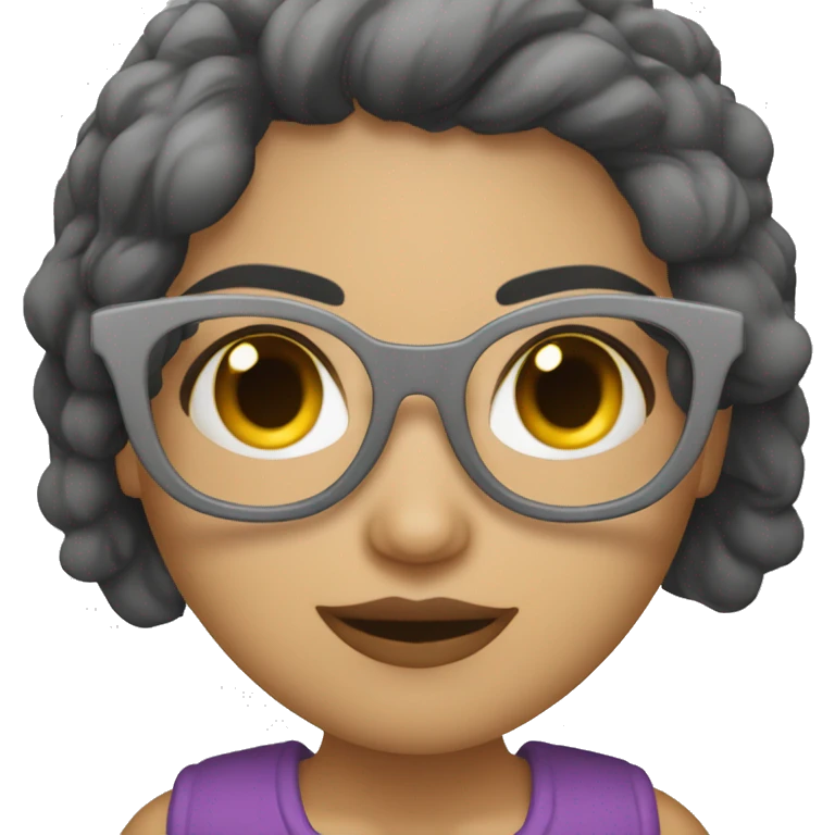 Mujer con gafas de cabello corto rubio diabla  emoji