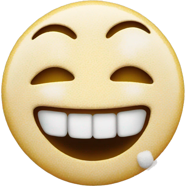 smiley face with white sugar on nose emoji